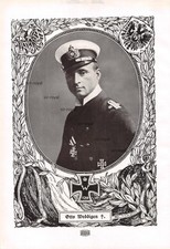 Otto Weddigen - Submarine U29 - WW1 - 1915 - Historical Art Print ~19x28cm
