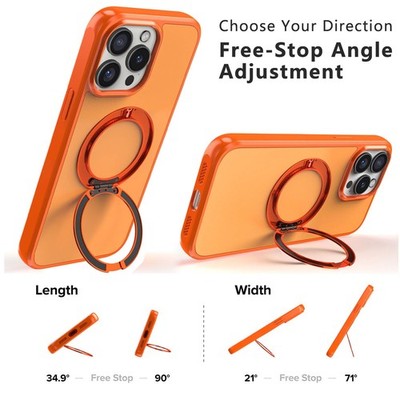 For iPhone 12 Pro Max Case Shockproof Ring Rotating Stand Cover Screen Protector