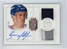 2013-14 Panini National Treasures NHL Gear Jersey Stick Auto /50 Brian Leetch