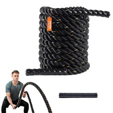 SucceBuy Battle Rope 1.5 Inch 30FT Heavy Duty Gym Training Core Strength Workout