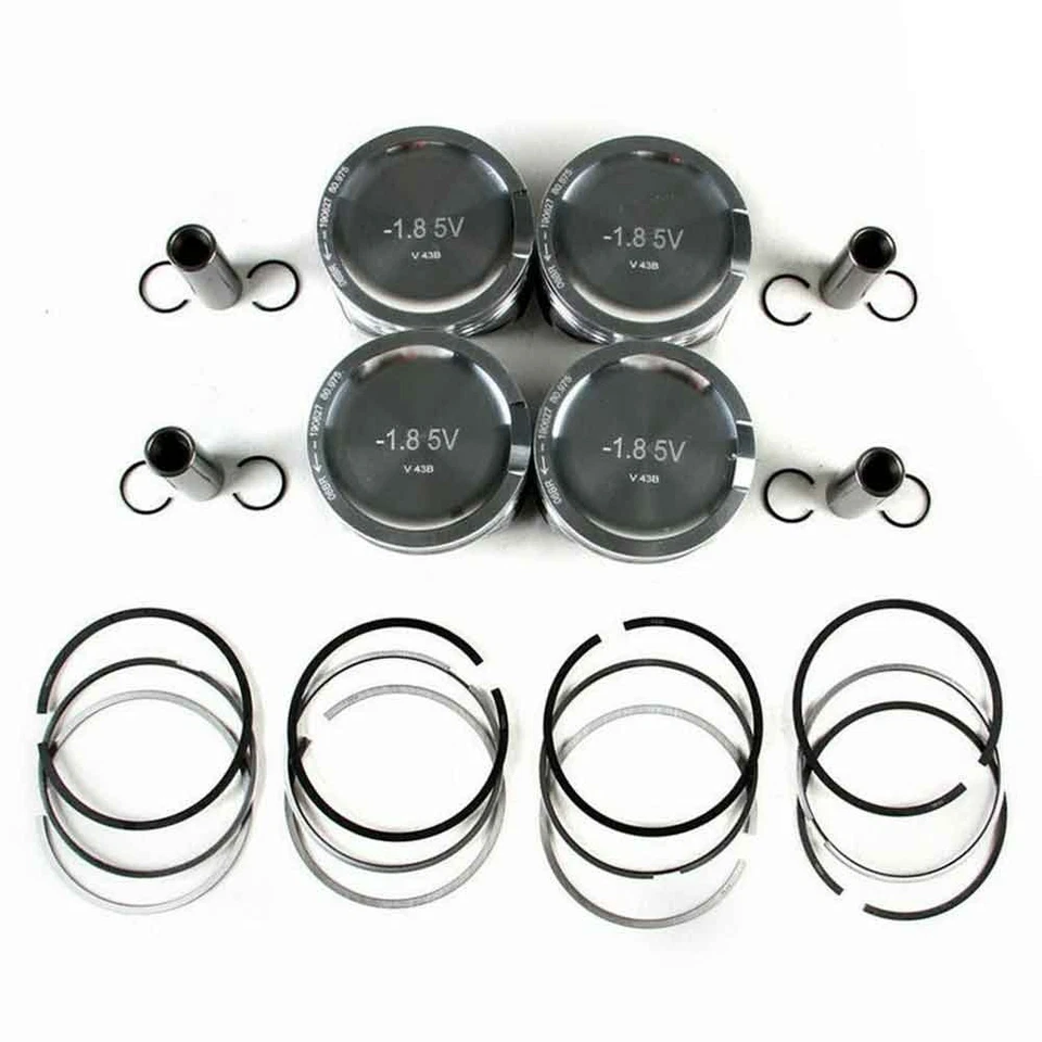 Pistón de 4 piezas 1,8T con juego de anillos apto para VW GOLF/GTI MK4 AUDI A3 A4 TT Foto 2 de 4