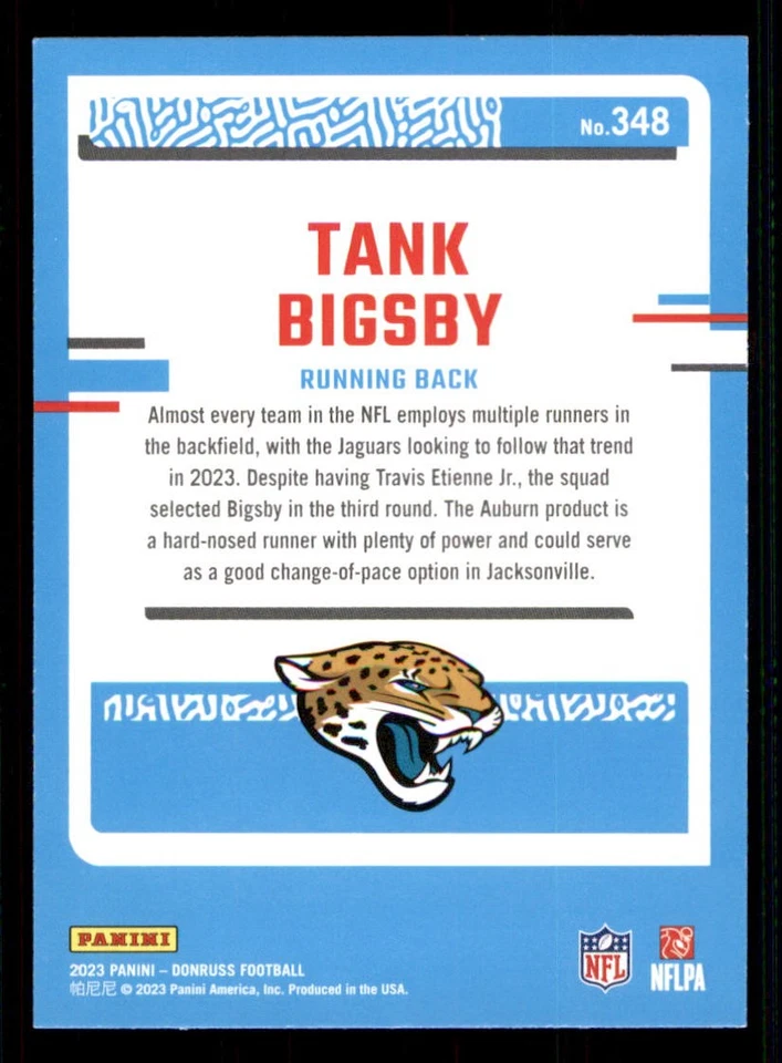 2023 Donruss #348 Tank Bigsby RR RC - Image 2 of 2