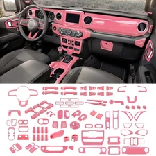 Pink Full Set Center Console Dash Cover Trims For Jeep Wrangler JL Gladiator 18+