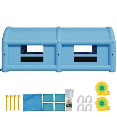 Inflatable Paint Booth, 39x16x13 ft, with Blowers and Air Filter