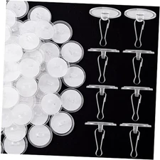 25 Pack Self-Adhesive Ceiling Hooks for Hanging, Small Sticky Ceiling Clear