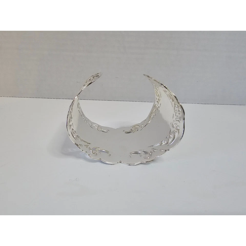 Montana Silversmiths Silver Western Cuff Bracelet Engraved Filigree Black Enamel - Image 4 of 4