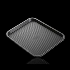 12 Pack Cafeteria Trays 13 X 10" Plastic Fast Food Serving Restaurant Black