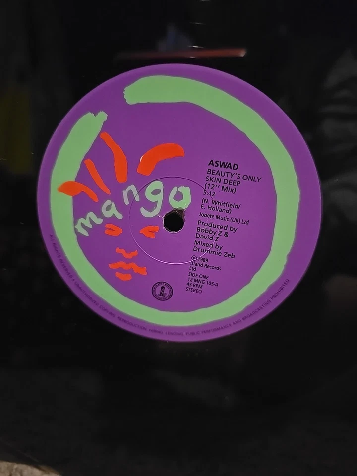 Aswad- Beauty's Only Skin Deep - 12in - 1989 - Read Description - Image 4 of 4