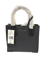 Michael Kors Mercer Medium Messenger Crossbody Small Satchel Black MK Signature