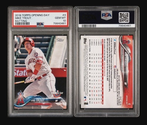2018 Topps Opening Day Mike Trout batting PSA 10 