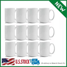Blank Sublimation Mugs 15 Oz White Ceramic Sublimation Coffee Mugs Bulk Mugs fo
