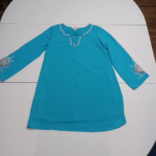 VETEMENTS Abito tubino medio GB ragazza donna blu rosa elasticizzato scollo a scoop manica lunga