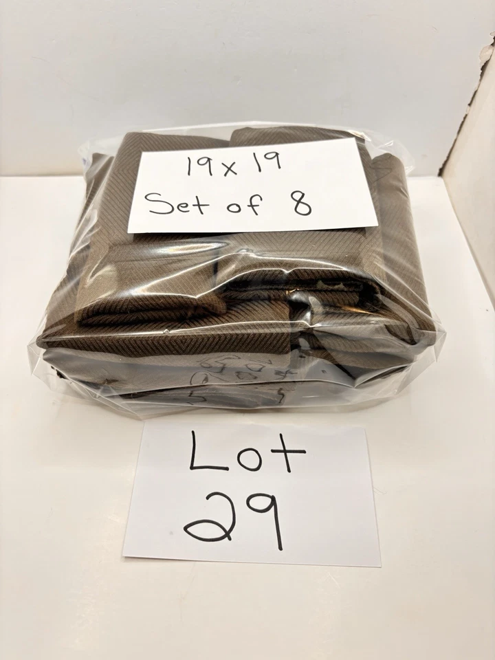 Juego de 8 servilletas Ralph Lauren 19 X 19 pulgadas mezcla de algodón marrón usadas en excelente estado Foto 3 de 3