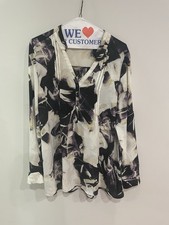Simply Vera - Vera Wang - V-Neck Tunic - Cream Purple Roll Tab - Women's XL