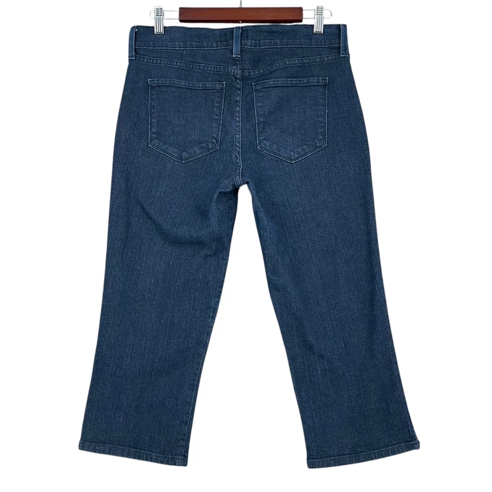 NYDJ Women's Dark Wash Denim Ankle Slit Hem Cropped Jeans Size 6 - Image 2 of 4