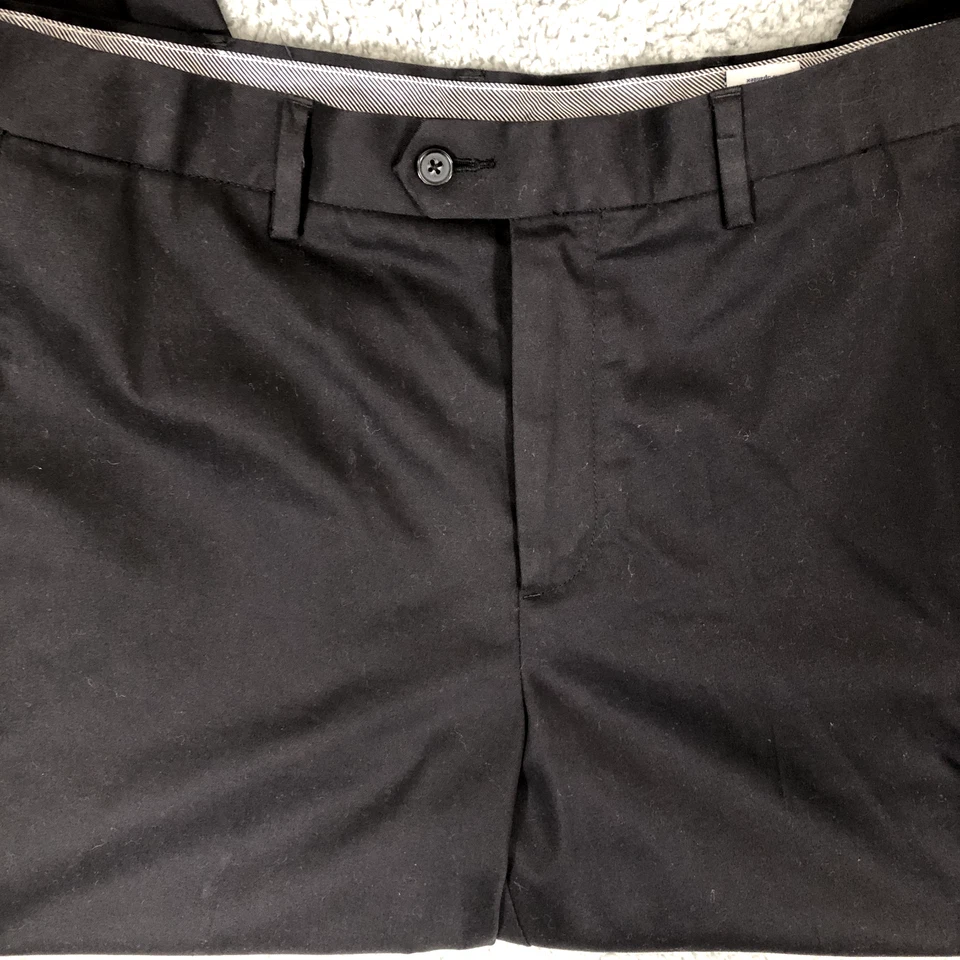 Pantalones de vestir Croft & Barrow para hombre 34x30 negros sin hierro pantalones de ajuste clásico Foto 2 de 4
