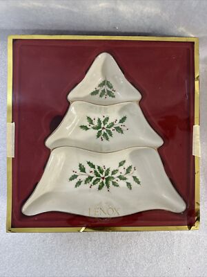 New Lenox Holiday Tree Dimension Collection Divided Server Christmas