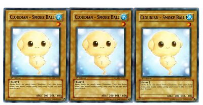 Yugioh- 3X Cloudian - Smoke Ball - Common - 1st Edition - GLAS-EN002 - Near Mint