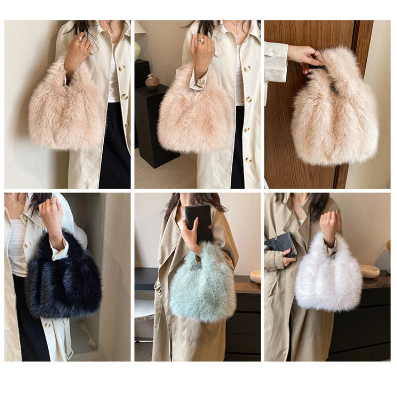 Faux fur bucket bag hotsell