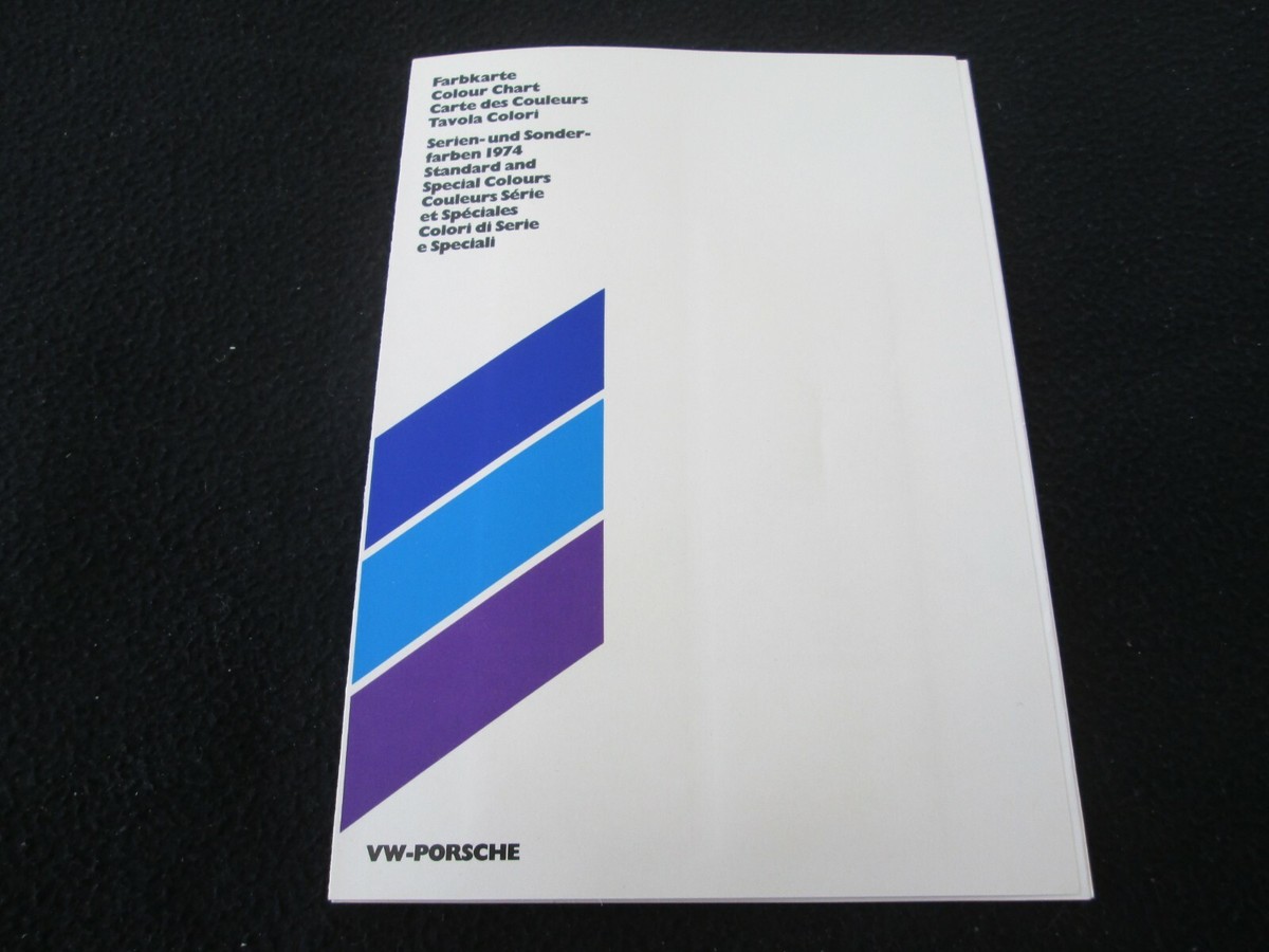 1974 Porsche Colors カタログ 1974 Porsche VW 914 COLORS Chart Brochure Standard & Special Paint
