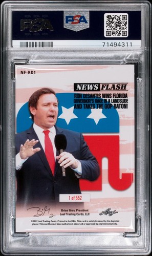 POP 6 PSA 10 Ron Desantis 2022 Blattnachrichten Flash Florida Donald Trump Rivale Promo - Bild 2 von 3