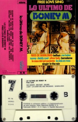 BONEY M Lo ultimo SING Free love SEVEN  SPANISH CASSETTE SPAIN MANOLO GARCIA