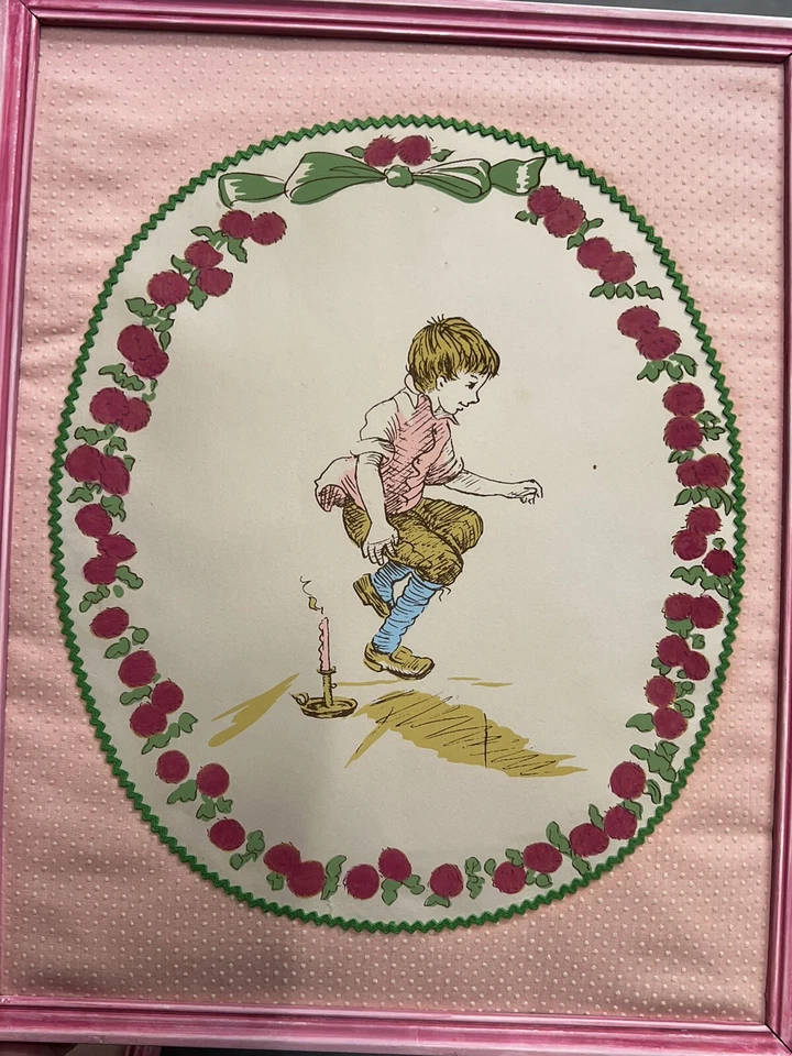 Póster de decoración de pared vintage rosa para guardería bebé niña años 70 difícil de encontrar Foto 4 de 4