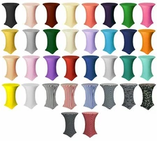 Round Spandex Table Covers, Stretch Tablecloth for Highboy Cocktail Tables