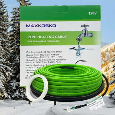 20FT Advanced Self-Regulating Heat Tape for Water Pipe Freeze Protection, 120V