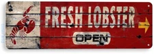 TIN SIGN Fresh Lobster Metal Décor Sea Fish Kitchen Farm Shop Cottage A395
