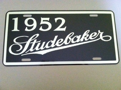 METAL LICENSE PLATE 1952 52 STUDEBAKER CHAMPION TRUCK WAGON COMMANDER STARLINER