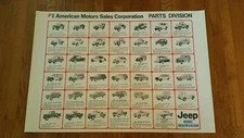 Vintage jeep  Poster Automobile Wrangler rare nos REPRINT cj cj5 cj7 cherokee 
