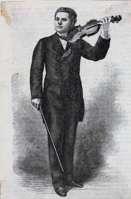 August Wilhelm In Formal Attire With His Violin 1900 OLD MUSIC PHOTO