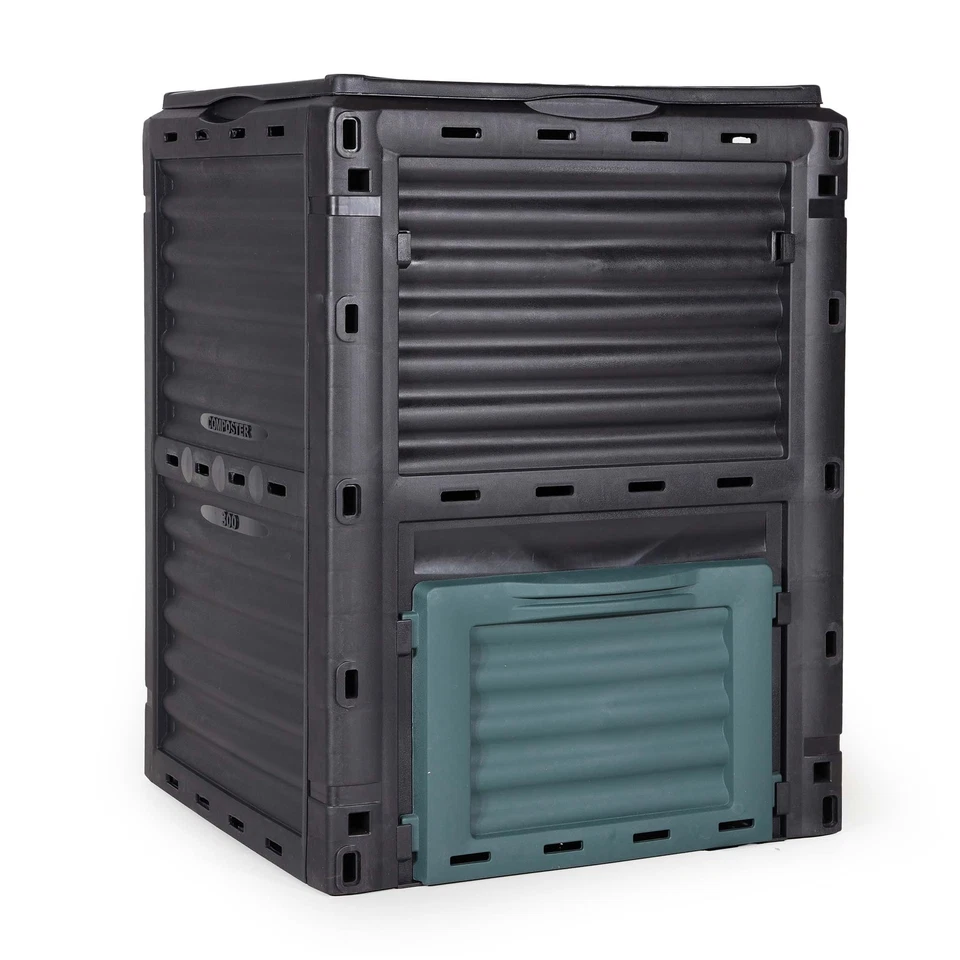 Wiltec Compostiera da giardino 300l 61x61x82 cm Composter plastica Compostaggio