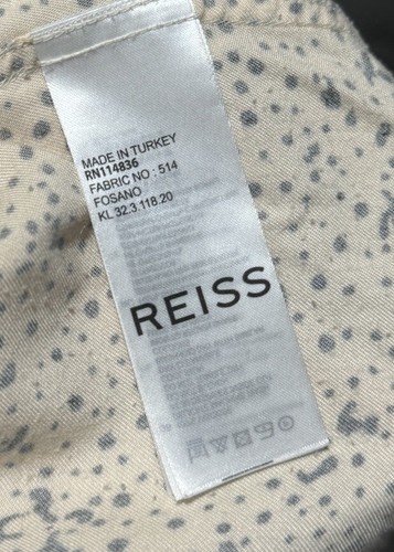 REISS Fosano Paint Print Beige Shirt Long Sleeve Size Small S Slim Fit Smart - Picture 4 of 8