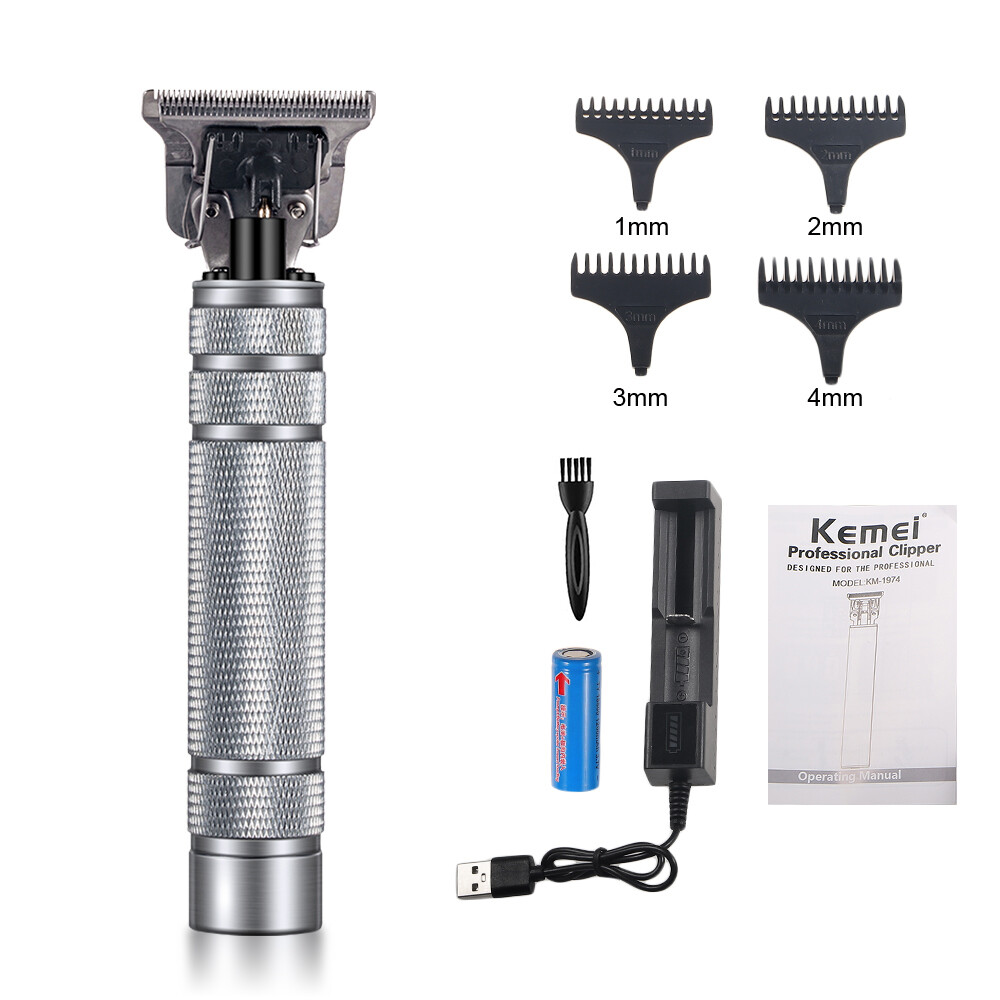 Kemei Silver Cordless Hair Clippers Trimmer Shaver Clipper Cutting Beard Barber