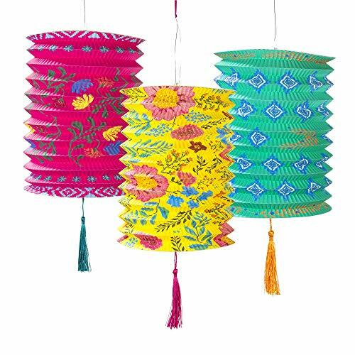 Talking Tables PAPERLANTERN Boho Paper Lanterns 3Pk, Plastica, (A4C)