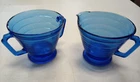Vintage Cobalt Blue Depression Glass Sugar Bowl And Creamer Set