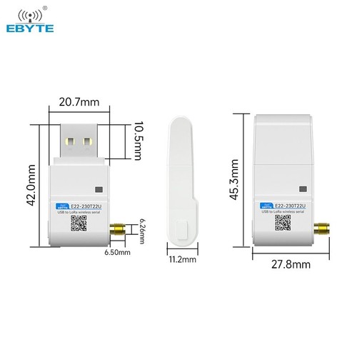 Módulo LoRa Interfaz USB 230/400/900MHz EBYTE 22dBm Con Antena 5KM DIP - Imagen 2 de 10