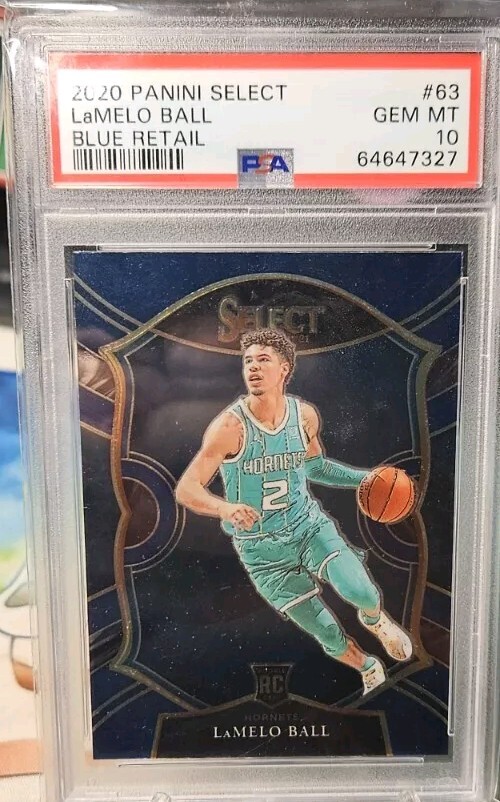 Lamelo Ball Card 2020-21 Panini Select Blue #63 LaMelo Ball Rookie