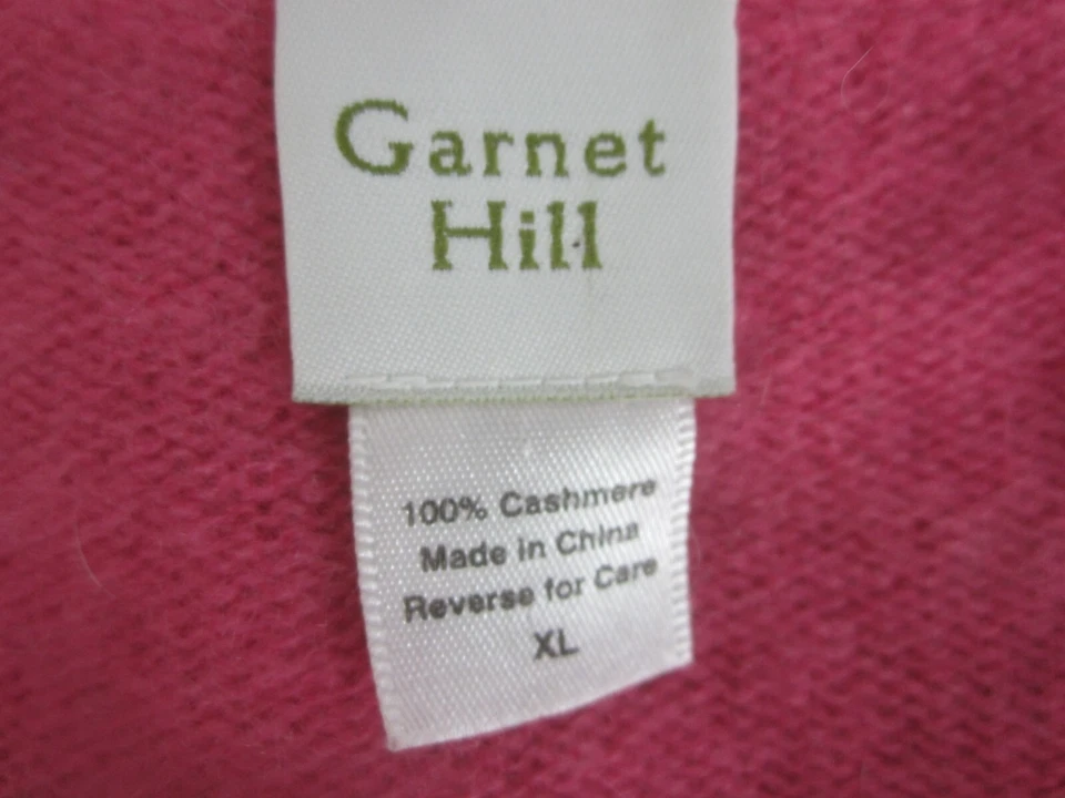 Suéter Pullover Suave Garnet Hill Talla XL Rosa 100% Cachemira Volantes Cuello en V LS Foto 3 de 4