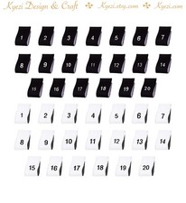 Black / White Woven Size Label Tabs Numbers Sizes 1 - 20 Clothing Garment Size