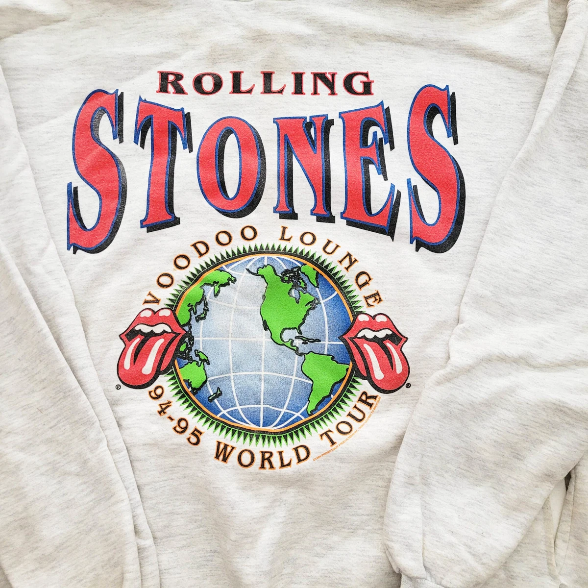 Vintage Rolling Stones '94-'95 VOODOO LOUNGE World Tour Hoodie Sweatshirt |  eBay