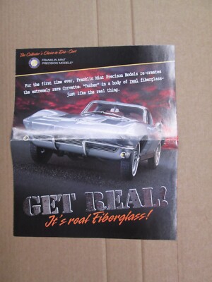 Franklin Mint Brochure  1963 Chevy Corvette Stingray