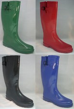 New Women's Flat Wellie Wellington Knee High Rubber Snow Rain Boots, Size 5-10