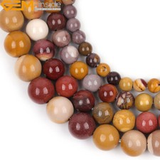 2mm Hole Natural Round Mookaite Jasper Loose Beads For Jewelry Making Strand 15"