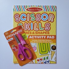 Melissa  Doug Scissor Skills Games  Shapes Activity Pad  Fiskars Scissors 4 