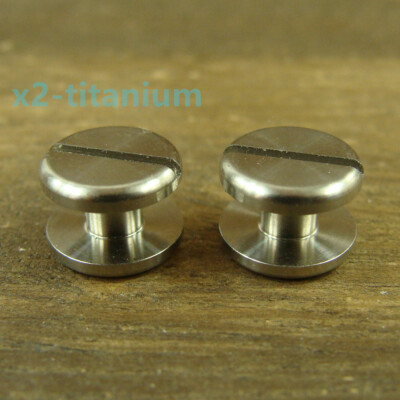 2pcs Titanium Flat head 4mm Chicago Screw Rivets Bolt Belt Screw Strap Fasteners