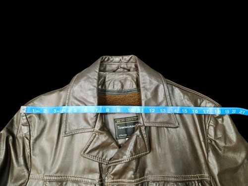 Vtg 1970s Jcpenney Brown Leather Jacket w/Belt ~ Mens sz 42 Removable Zip Lining - Picture 10 of 13
