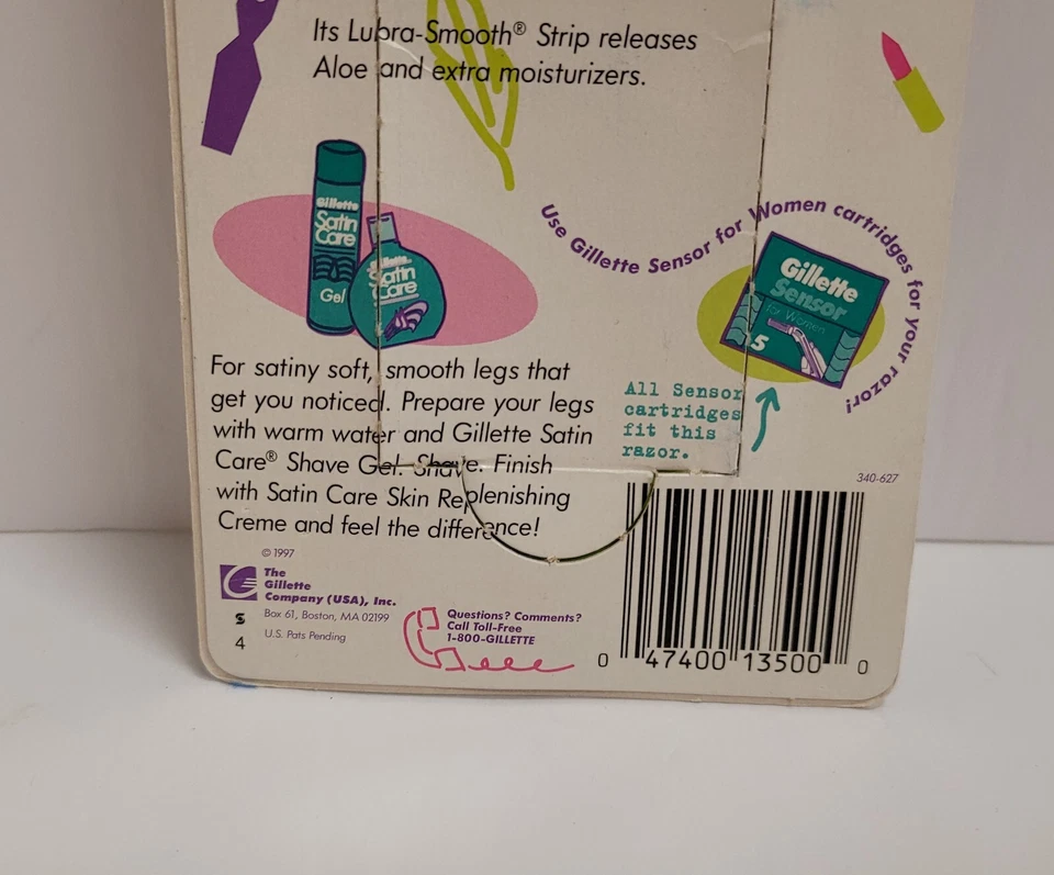 Afeitadora con mango Gillette Sensor Excel para mujer con UNA HOJA NOS 1997 verde azul Foto 3 de 4